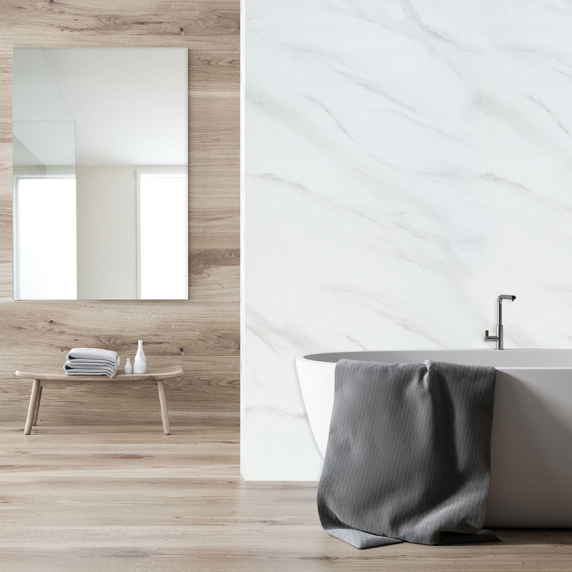 Aquadry 1 sided Shower Wall panel kit (L)2400mm (T)10mm