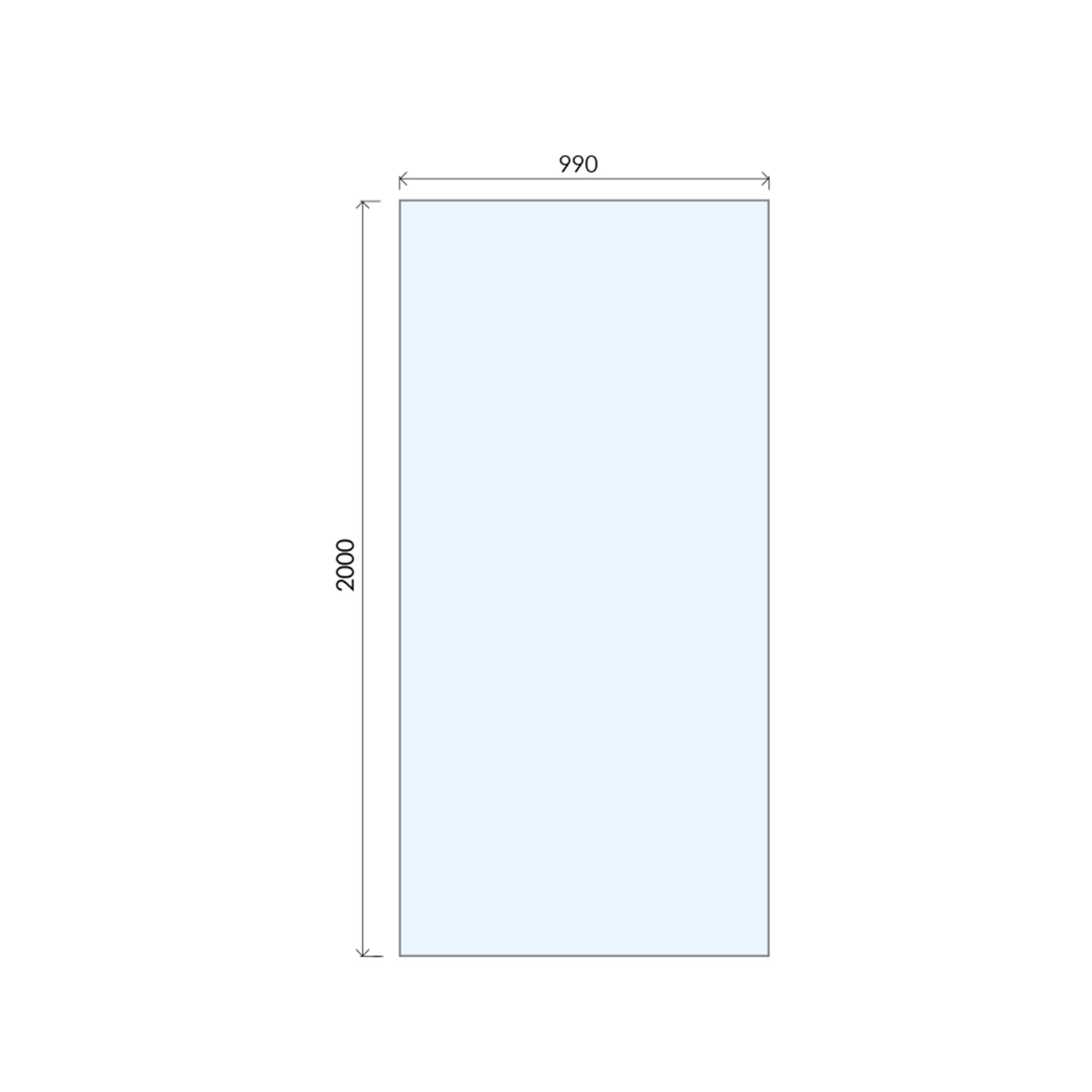 Aquadry Cassien Bronze effect Glass Rectangular Wet room glass screen kit & Ceiling-mounted bar (H)200cm (W)100cm