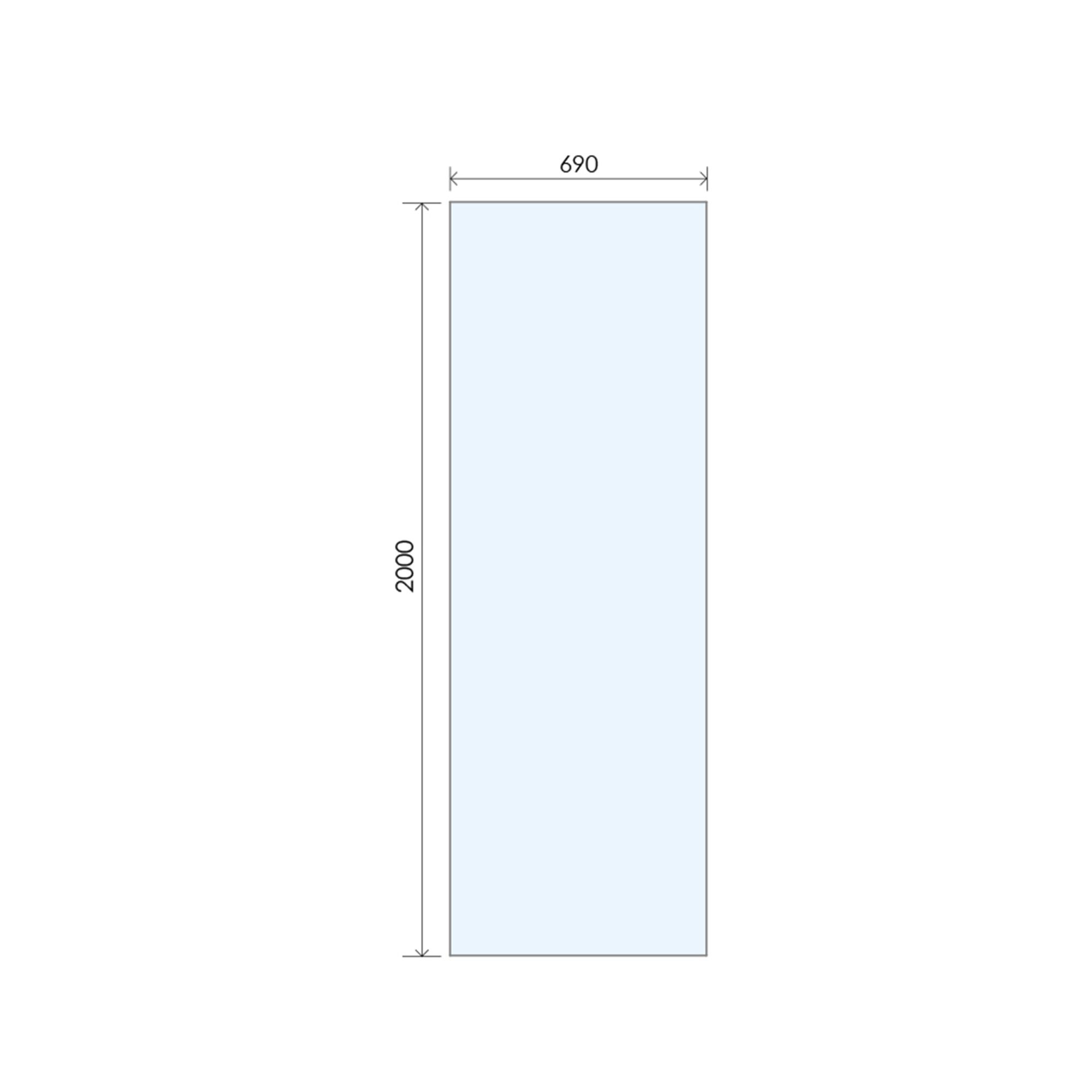 Aquadry Cassien Bronze effect Glass Rectangular Wet room glass screen kit & Ceiling-mounted bar (H)200cm (W)70cm