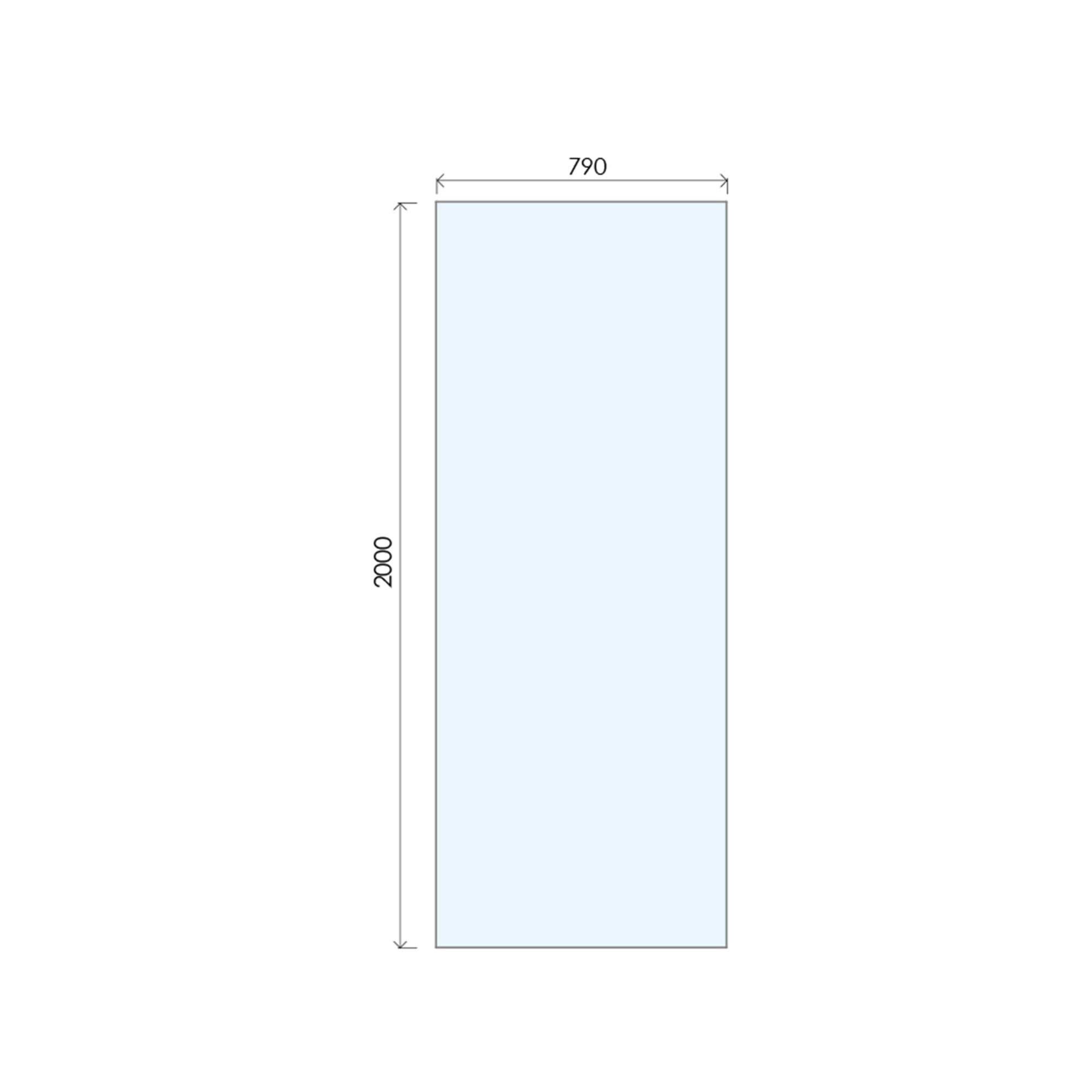 Aquadry Cassien Bronze effect Glass Rectangular Wet room glass screen kit & Ceiling-mounted bar (H)200cm (W)80cm