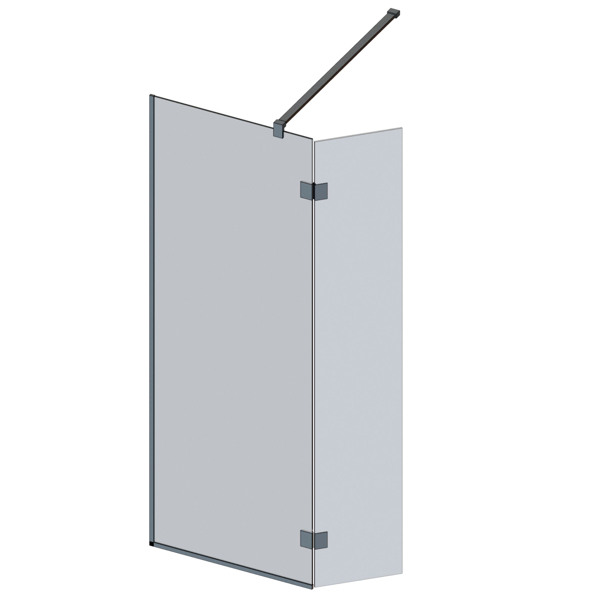 Aquadry Cassien Brushed Bronze Clear Plain Fixed Walk-in Front & pivot return panel (H)200cm (W)70cm