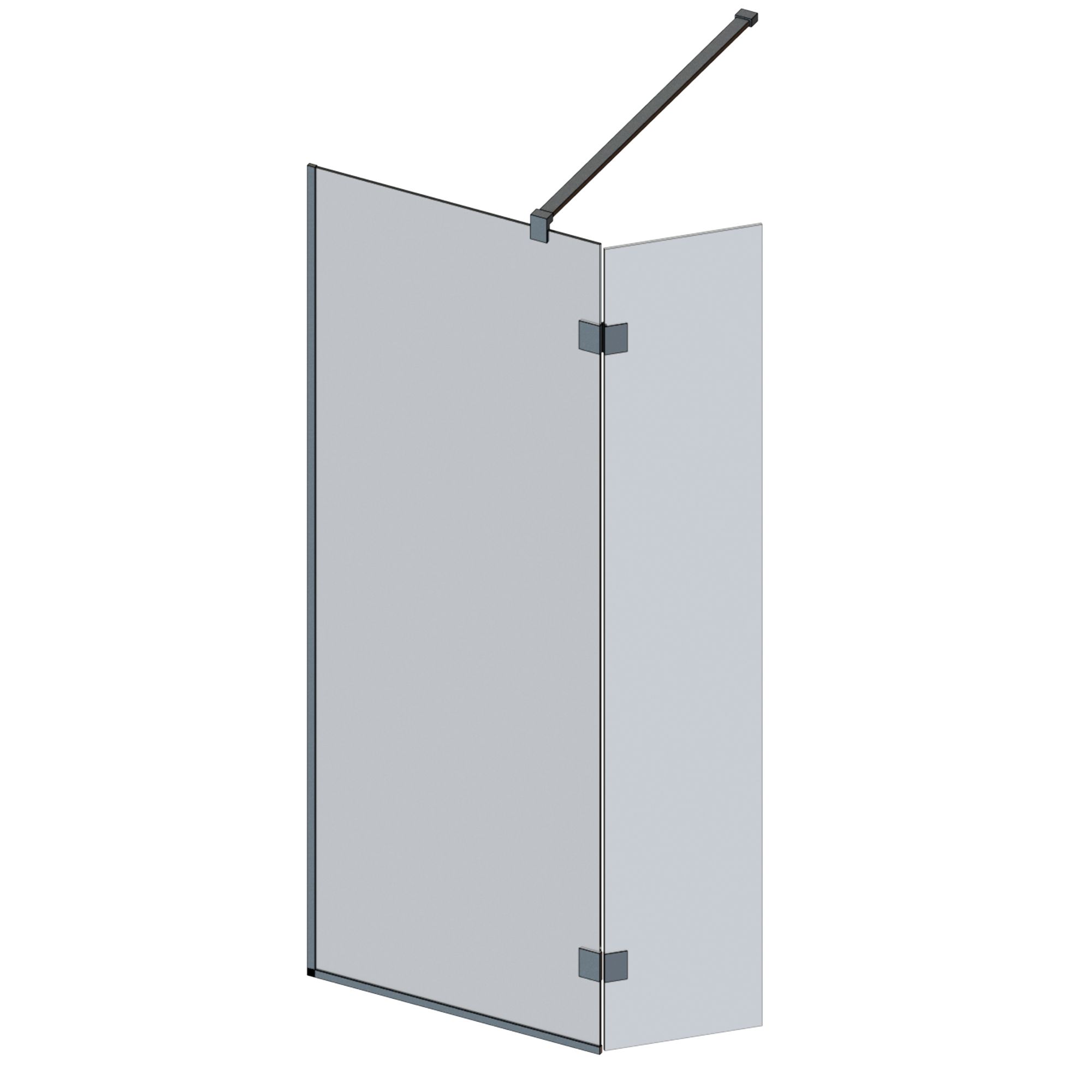 Aquadry Cassien Chrome Clear Plain Fixed Walk-in Front & pivot return panel (H)200cm (W)70cm