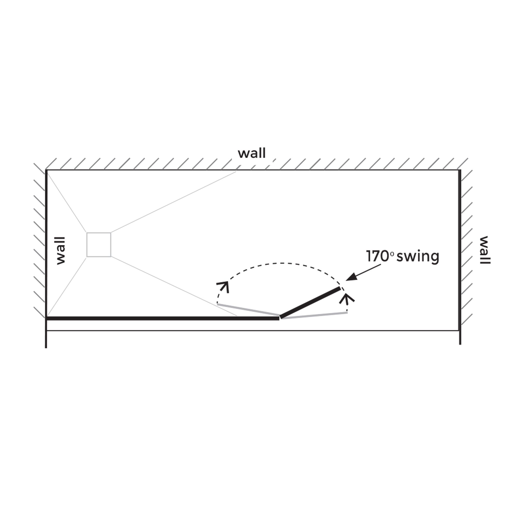 Aquadry Cassien Chrome Clear Plain Fixed Walk-in Front & pivot return panel (H)200cm (W)70cm - 4