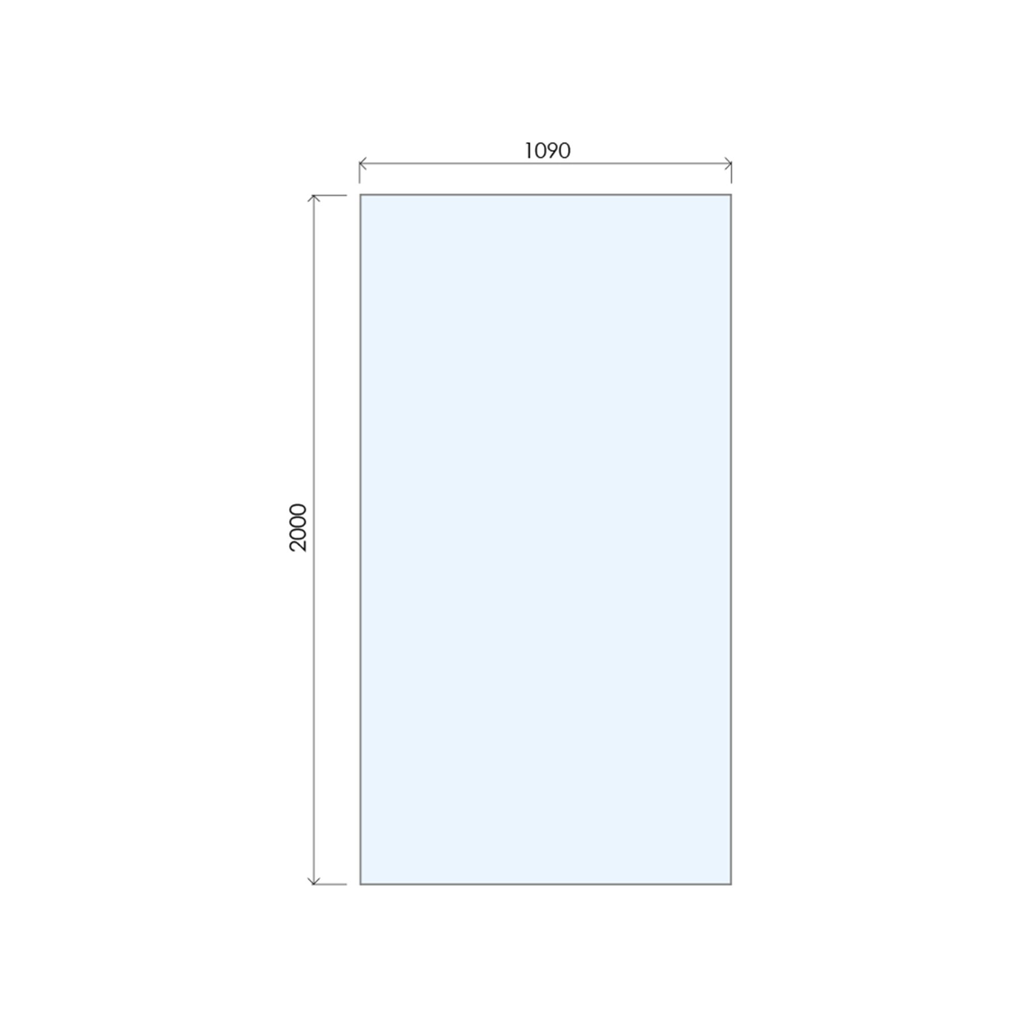 Aquadry Cassien Chrome effect Rectangular Wet room glass screen kit & Ceiling-mounted bar (H)200cm (W)110cm
