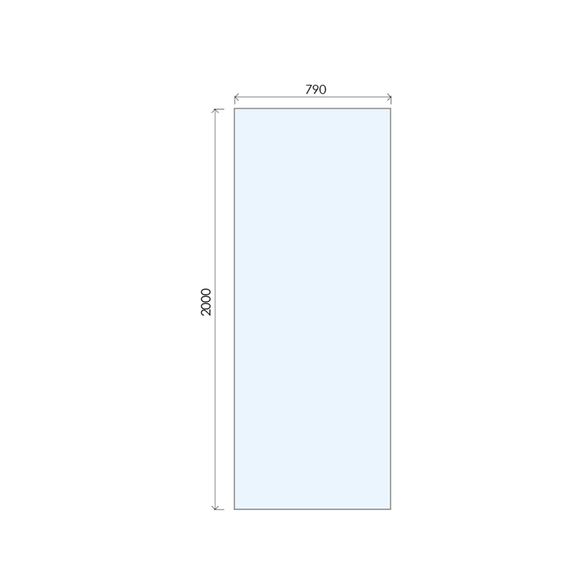 Aquadry Cassien Chrome effect Rectangular Wet room glass screen kit & Wall-mounted bar (H)200cm (W)80cm