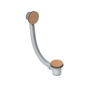 Aquadry Chrome-plated Bronze effect Unslotted Sprung Bath Waste & overflow (Dia)60mm