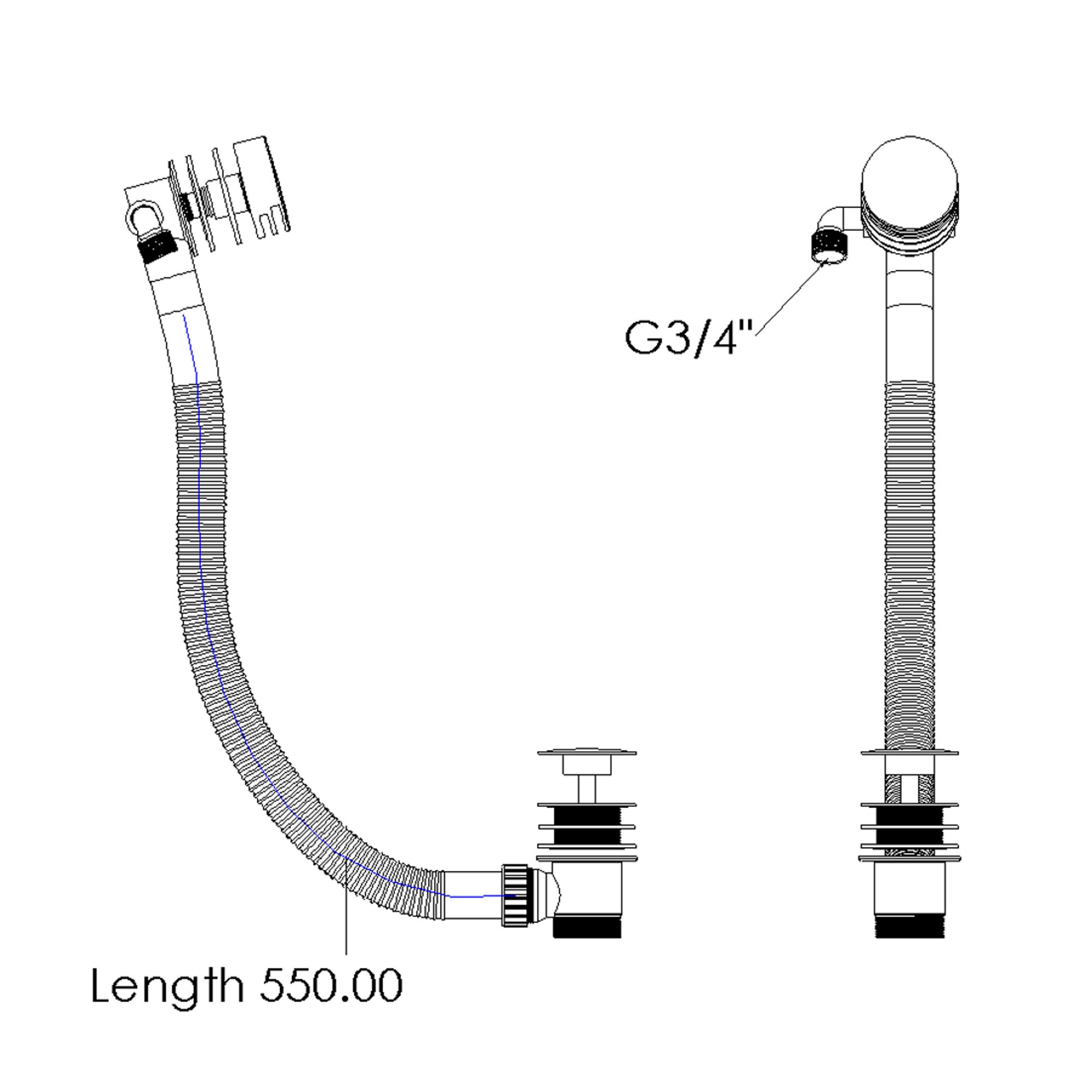Aquadry Oria Chrome effect 38.1mm Thermostatic Overflow bath filler