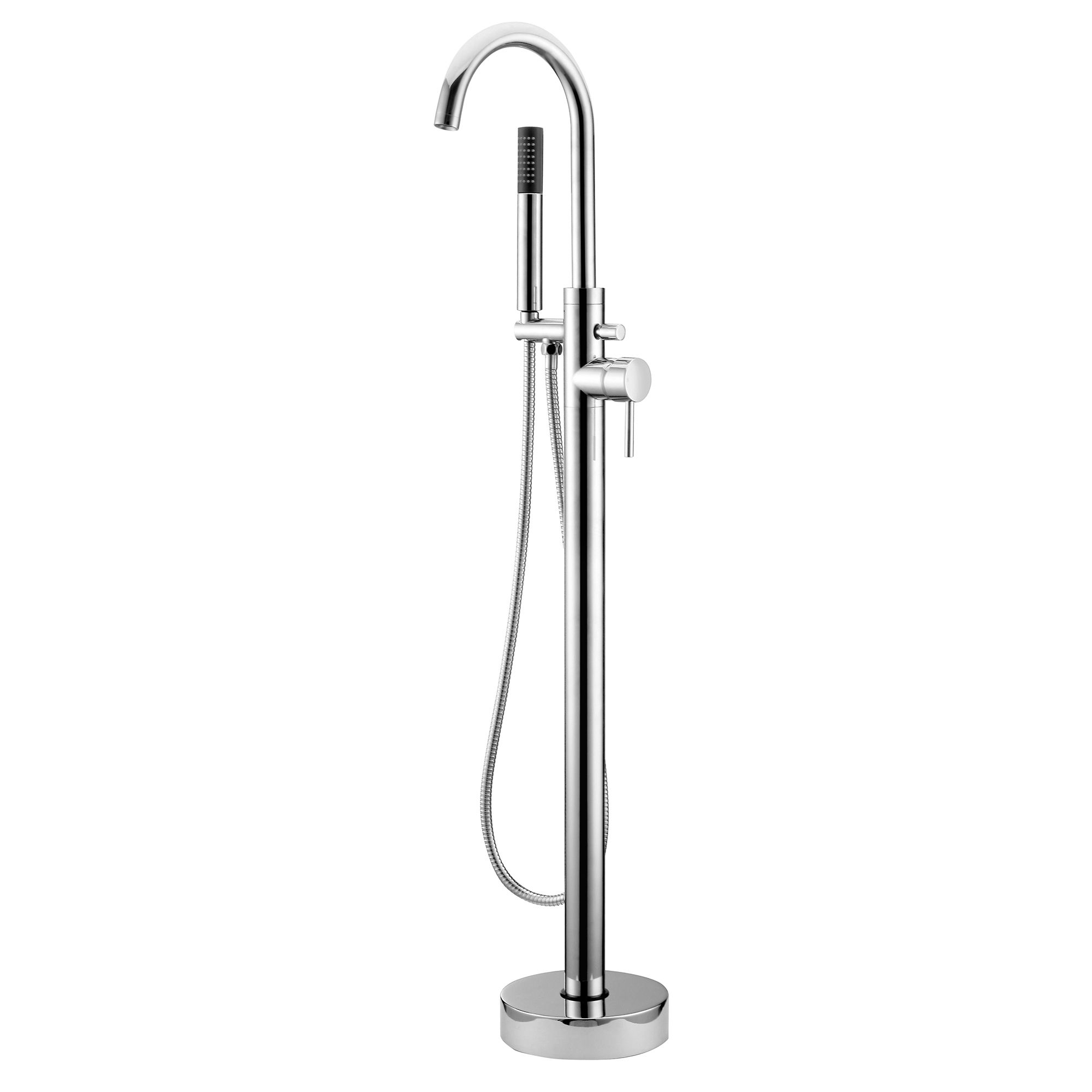 Aquadry Oria Chrome effect Floor-mounted 0 Tap Hole Mono mixer Tap