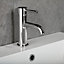 Aquadry Oria Small tall Gloss Chrome effect Deck-mounted Thermostatic Sink Mono mixer Tap