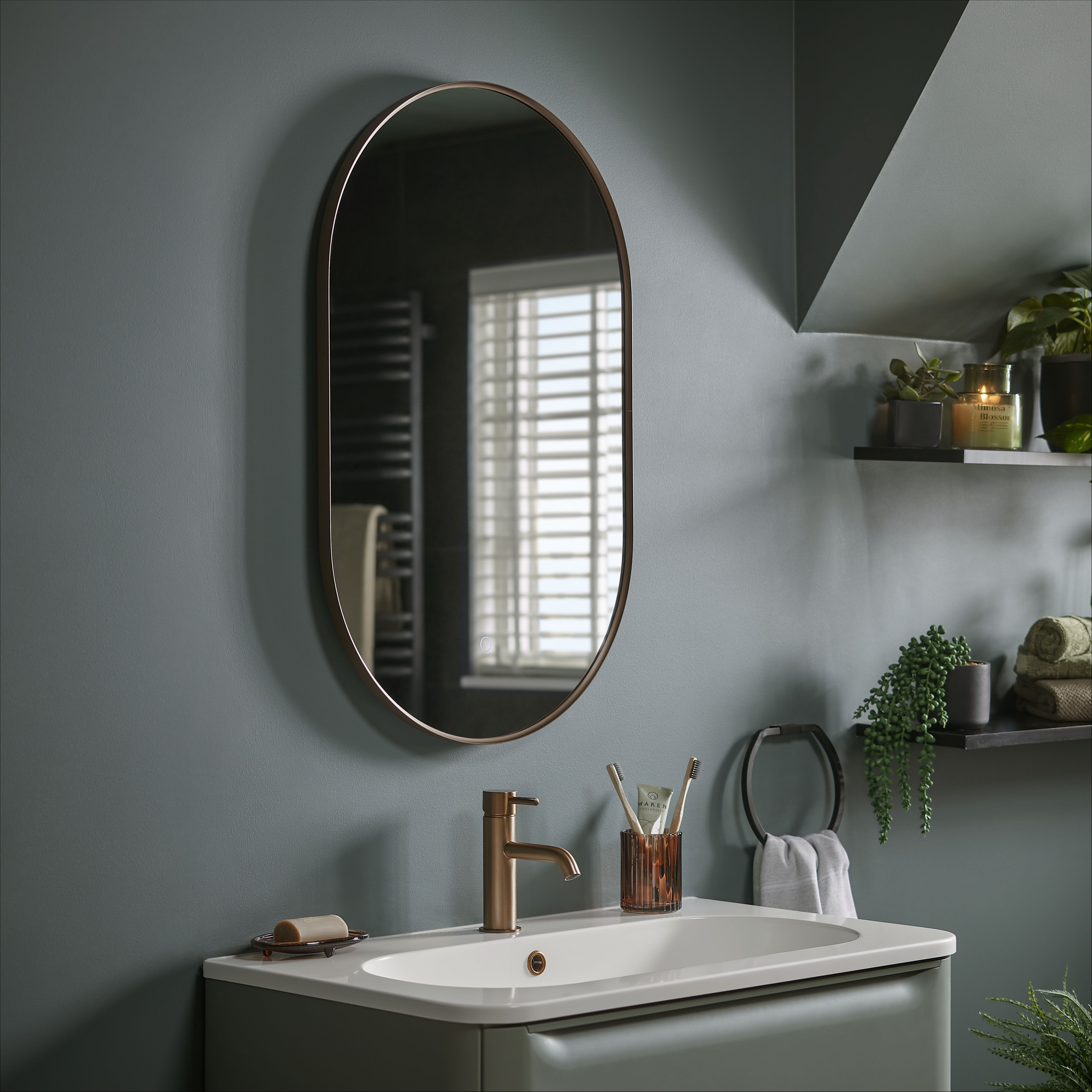 Aquadry Oria Standard Bronze effect Round Sink Tap - 6