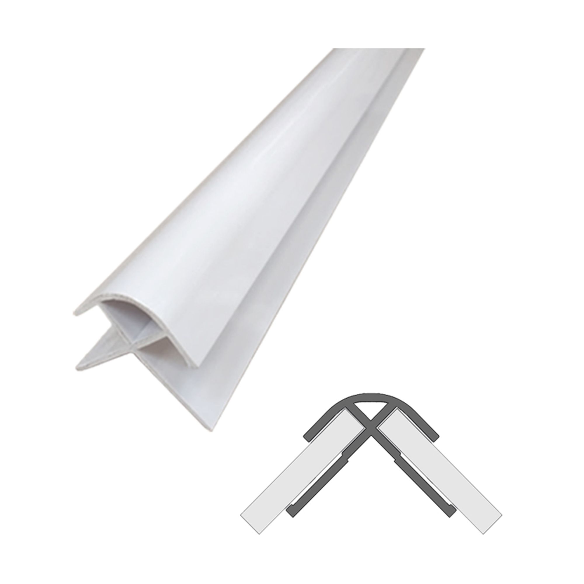 Aquadry Panel external corner joint (L)2400mm - White