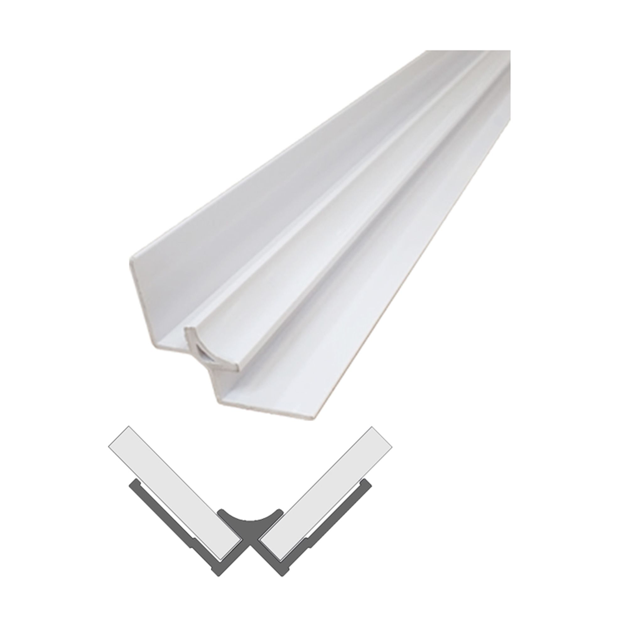 Aquadry Panel internal corner joint (L)2400mm - White