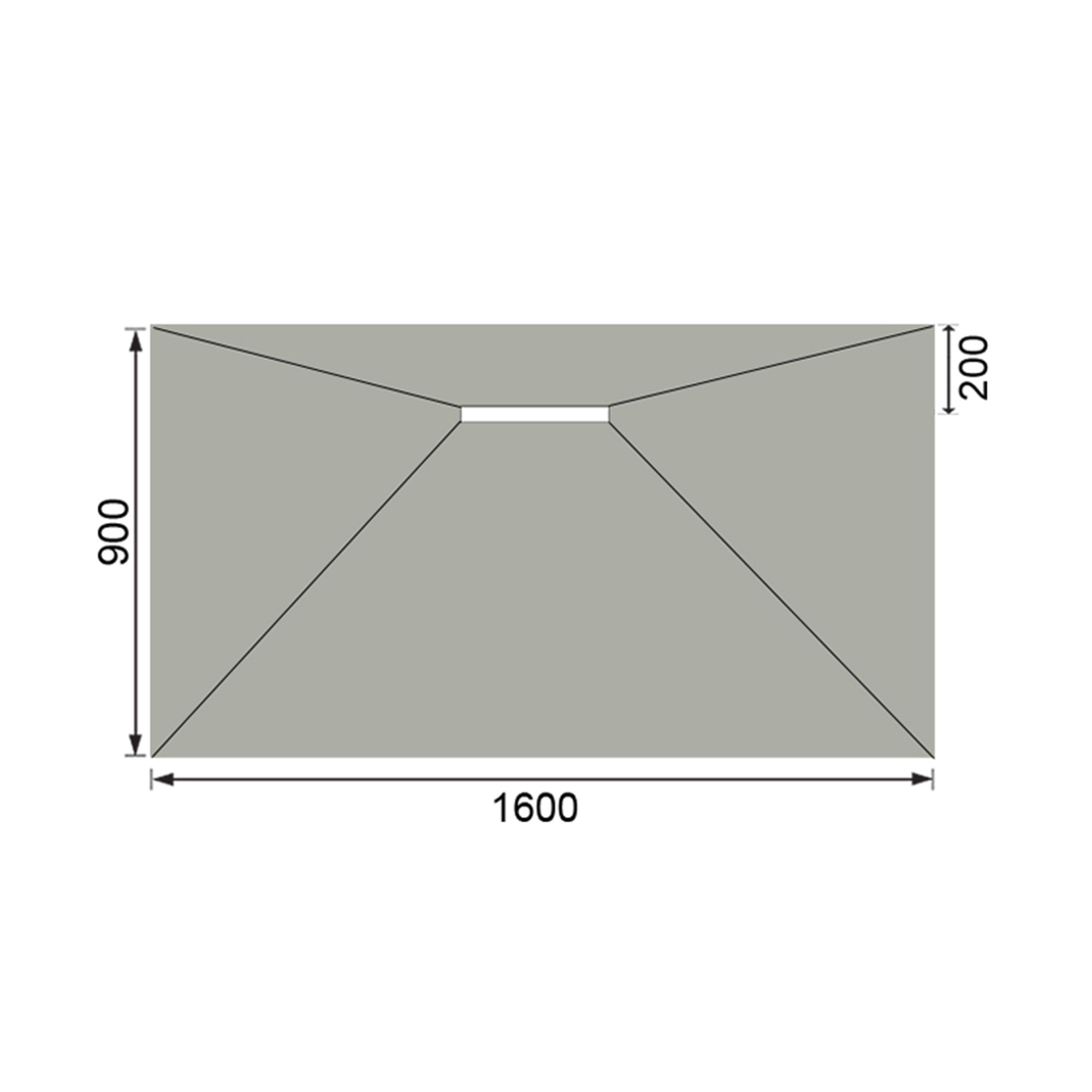 Aquadry Rectangular End drain Shower tray (L)1600mm (W)900mm (H) 30mm