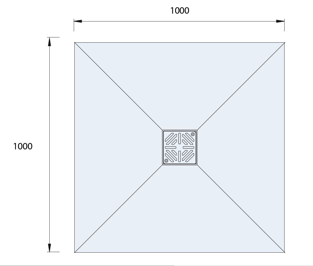 Aquadry Square Shower tray kit (L)1000mm (W)1000mm (H)30mm