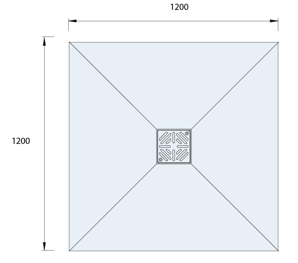 Aquadry Square Shower tray kit (L)1200mm (W)1200mm (H)30mm