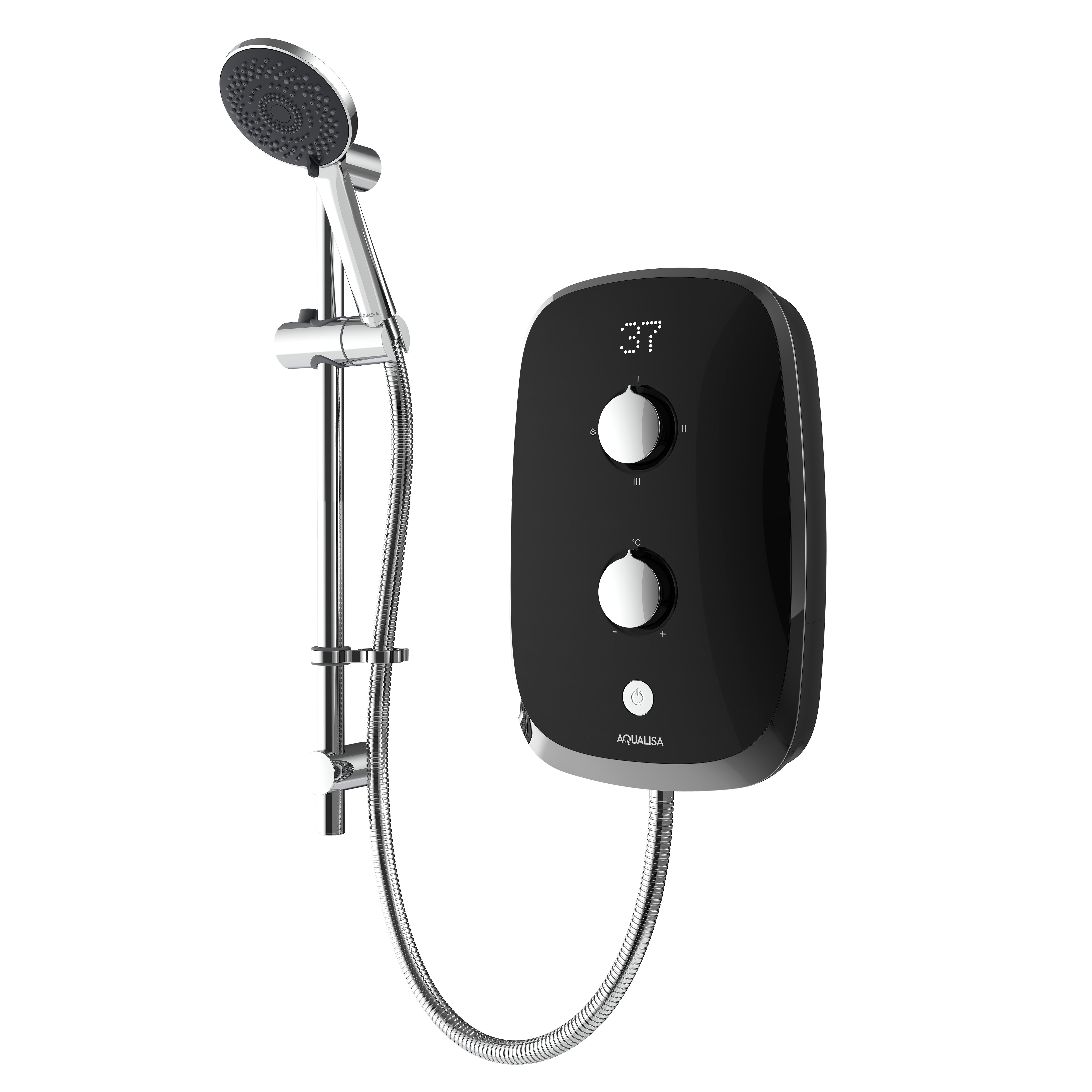 Aqualisa eSense Gloss Black Manual Electric Shower, 10.5kW