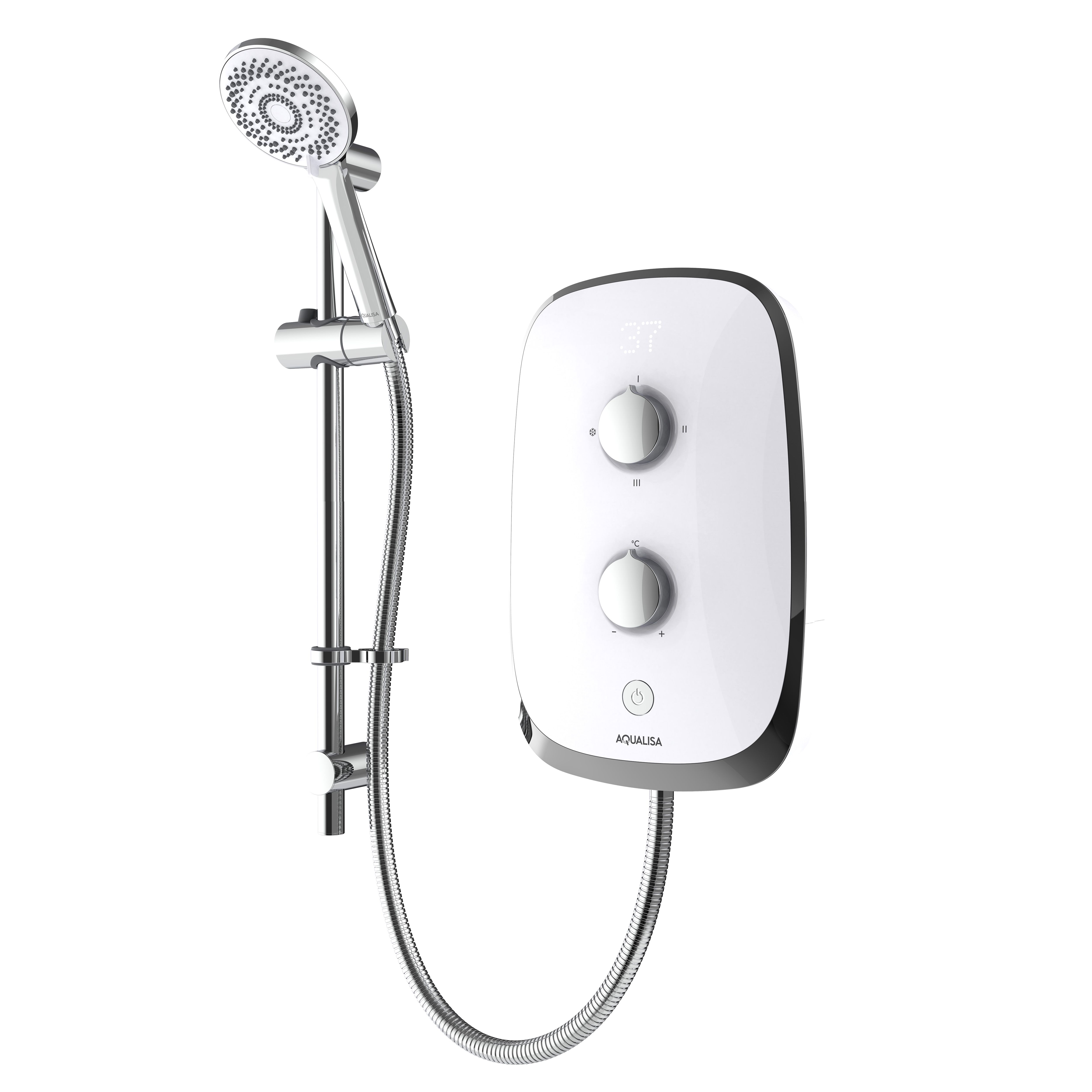 Aqualisa eSense Gloss White Manual Electric Shower, 8.5kW