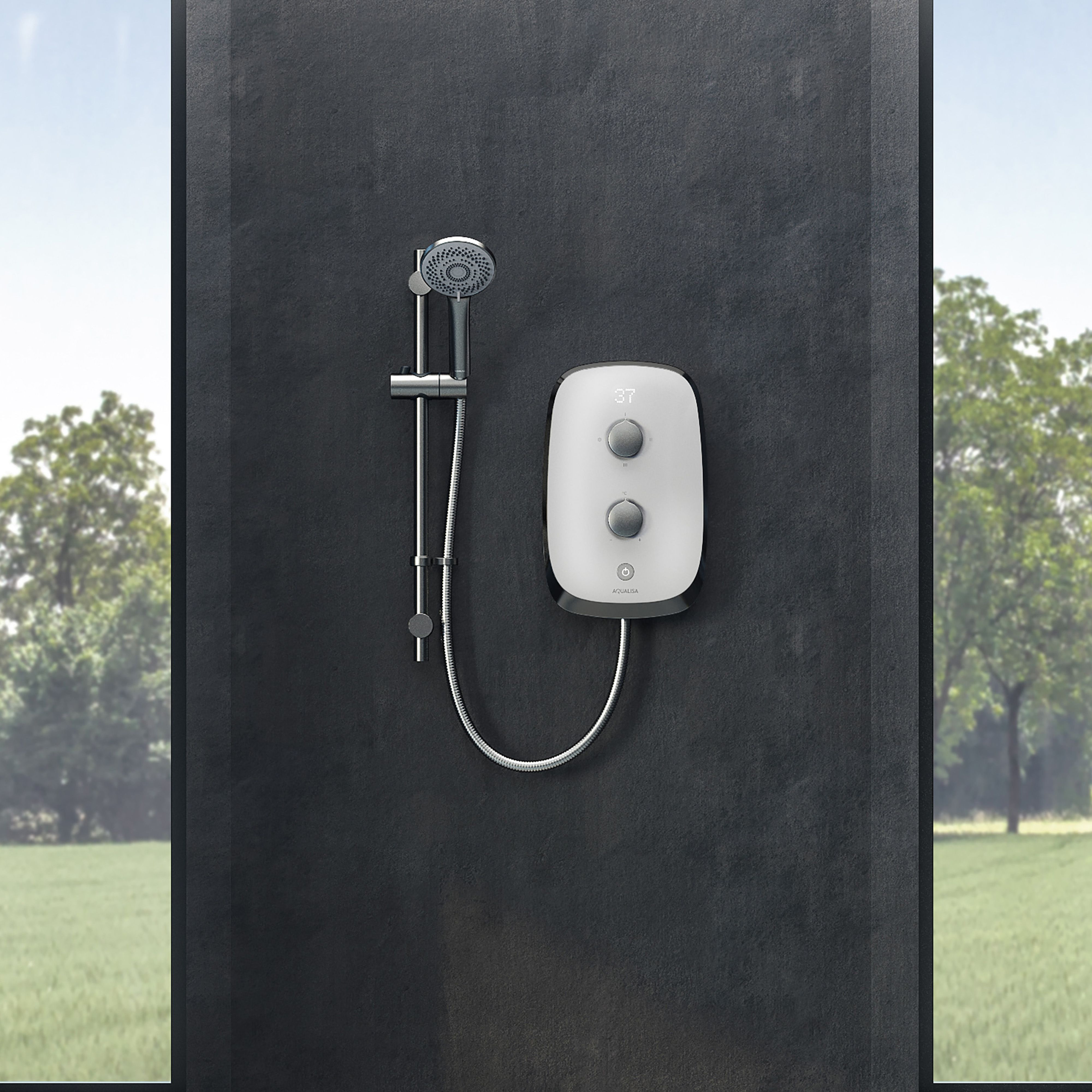 Aqualisa eSense Gloss White Manual Electric Shower, 8.5kW