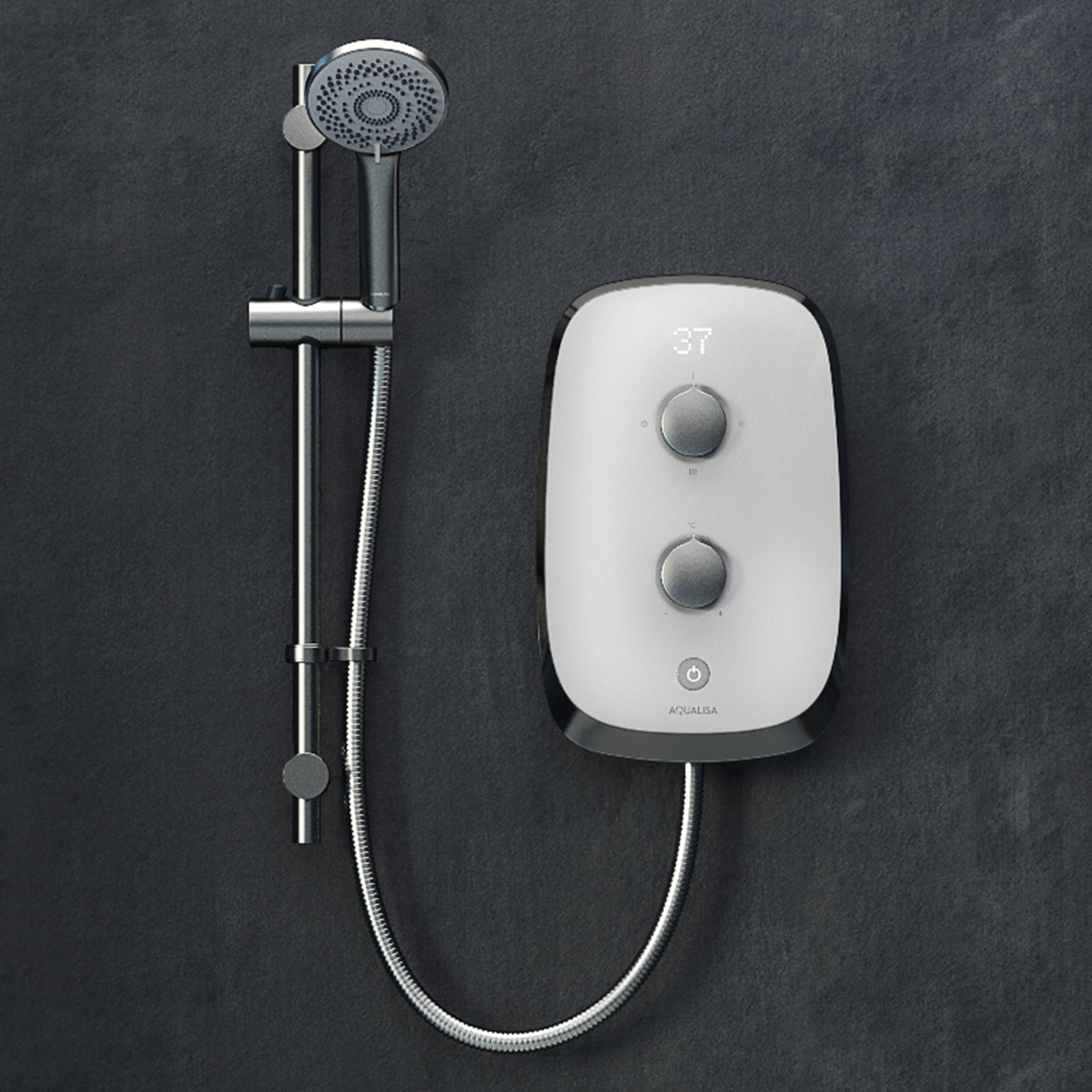 Aqualisa eSense Gloss White Manual Electric Shower, 8.5kW