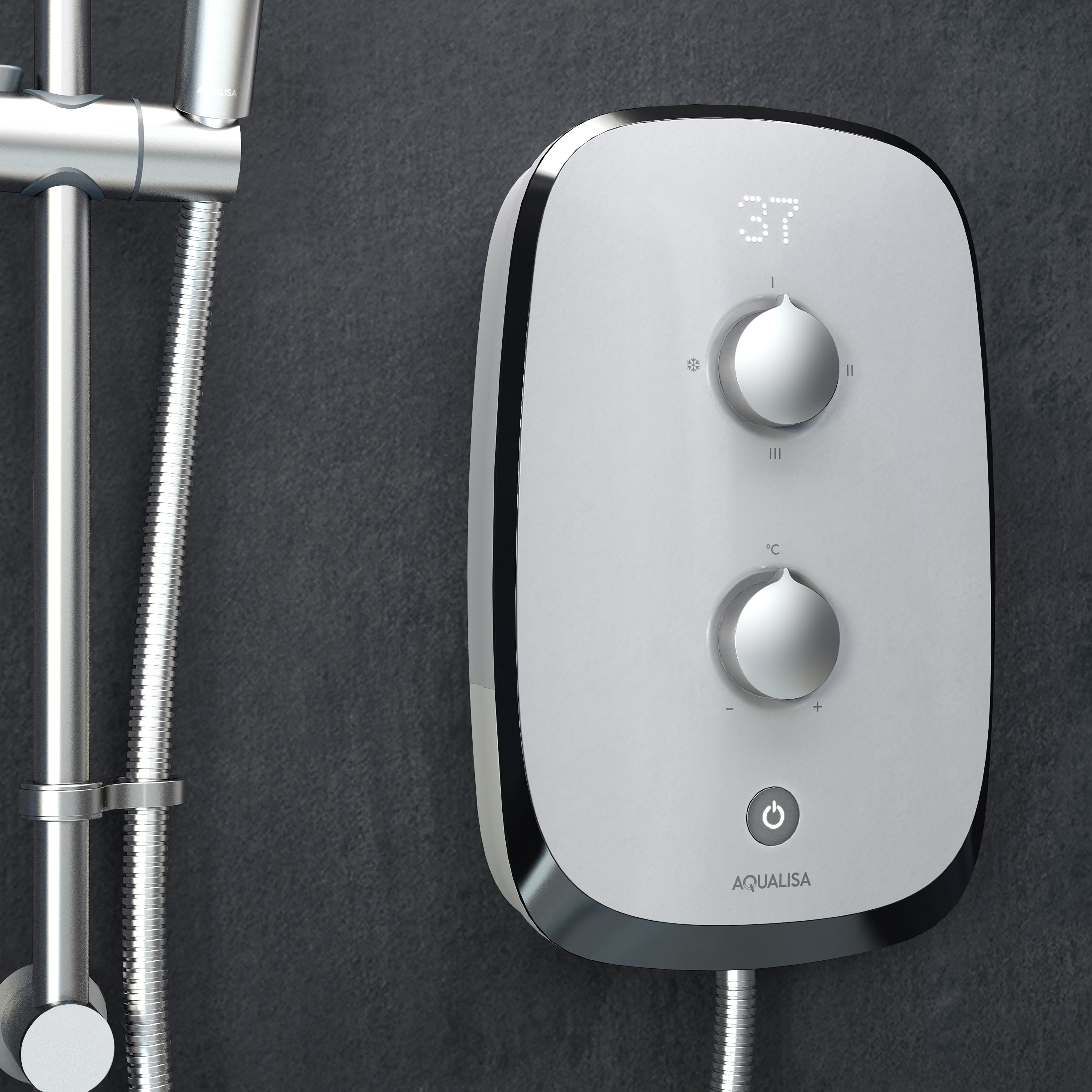 Aqualisa eSense Gloss White Manual Electric Shower, 8.5kW