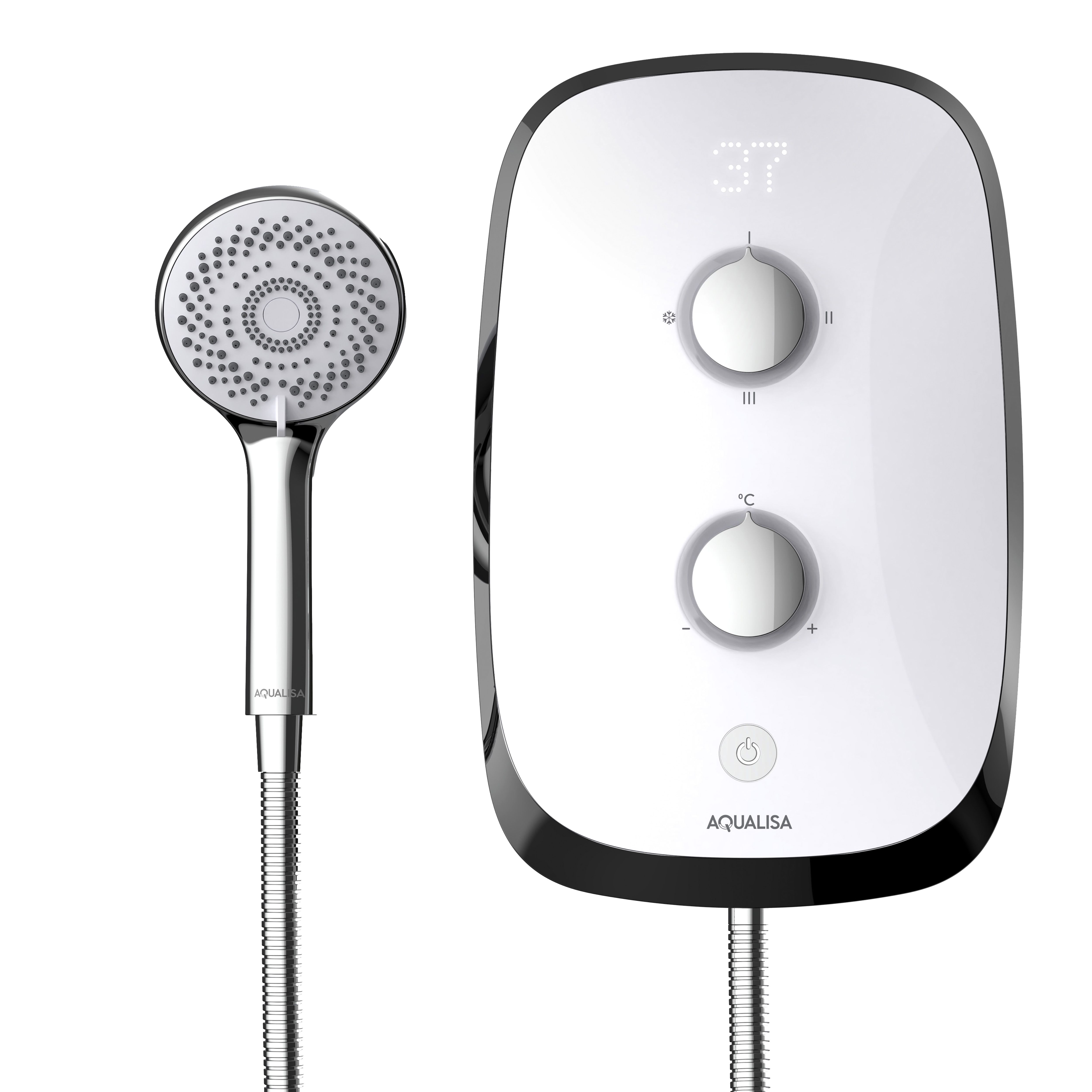 Aqualisa eSense Gloss White Manual Electric Shower, 8.5kW