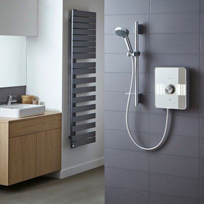 Aqualisa Lumi White Chrome effect Electric Shower, 8.5kW