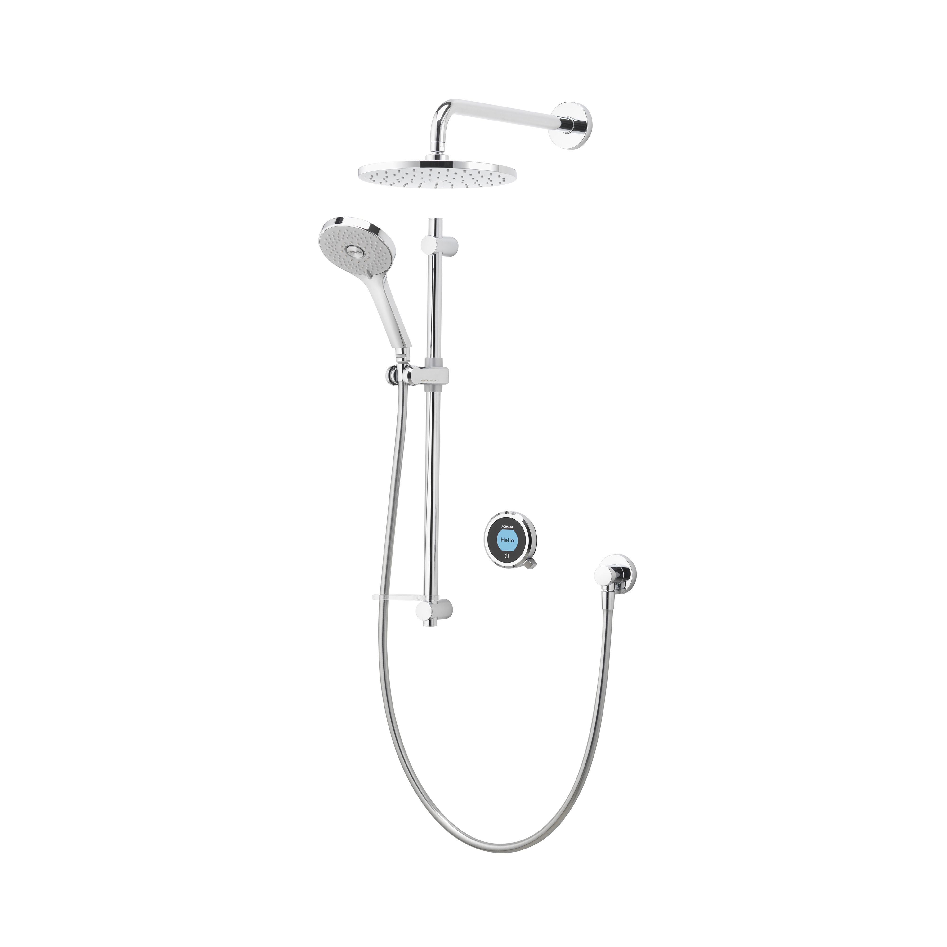 Aqualisa Optic Q Concealed valve Gravity-pumped Wall fed Smart Digital mixer 3-spray pattern Shower with Fixed head