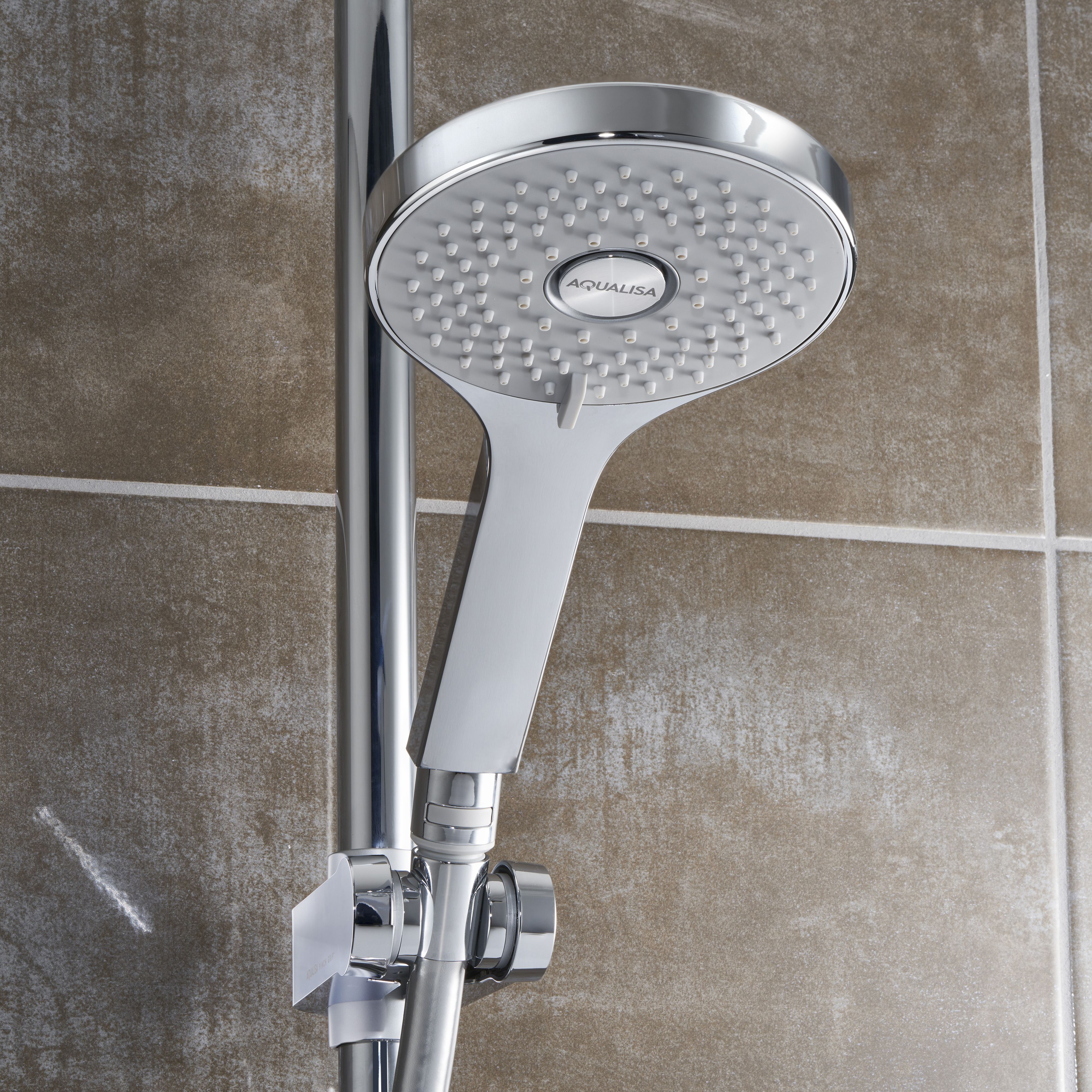 Aqualisa Optic Q Concealed valve Gravity-pumped Wall fed Smart Digital mixer Shower with & Wall-fixed head
