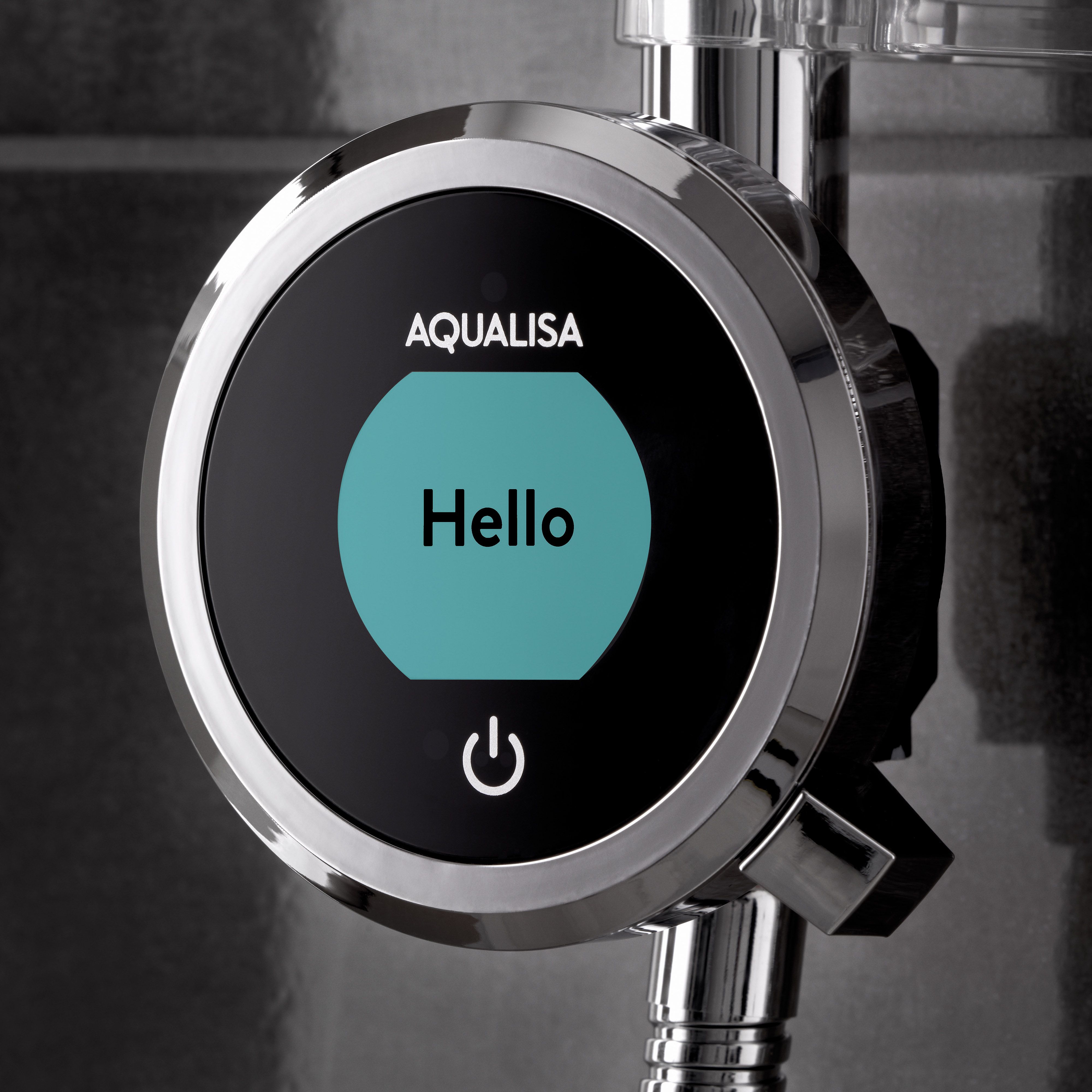 Aqualisa Optic Q Exposed valve Gravity-pumped Smart Digital mixer shower with overflow bath filler & Adjustable head