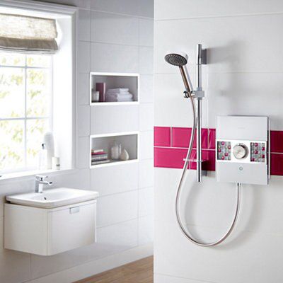 Aqualisa Sassi White Chrome effect Electric Shower, 10.5kW