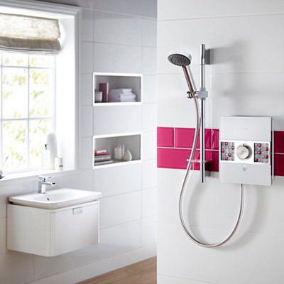 Aqualisa Sassi White Chrome effect Electric Shower, 8.5kW
