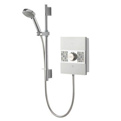 Aqualisa Sassi White Chrome effect Electric Shower, 9.5kW