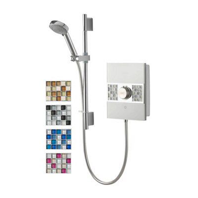 Aqualisa Sassi White Chrome effect Electric Shower, 9.5kW