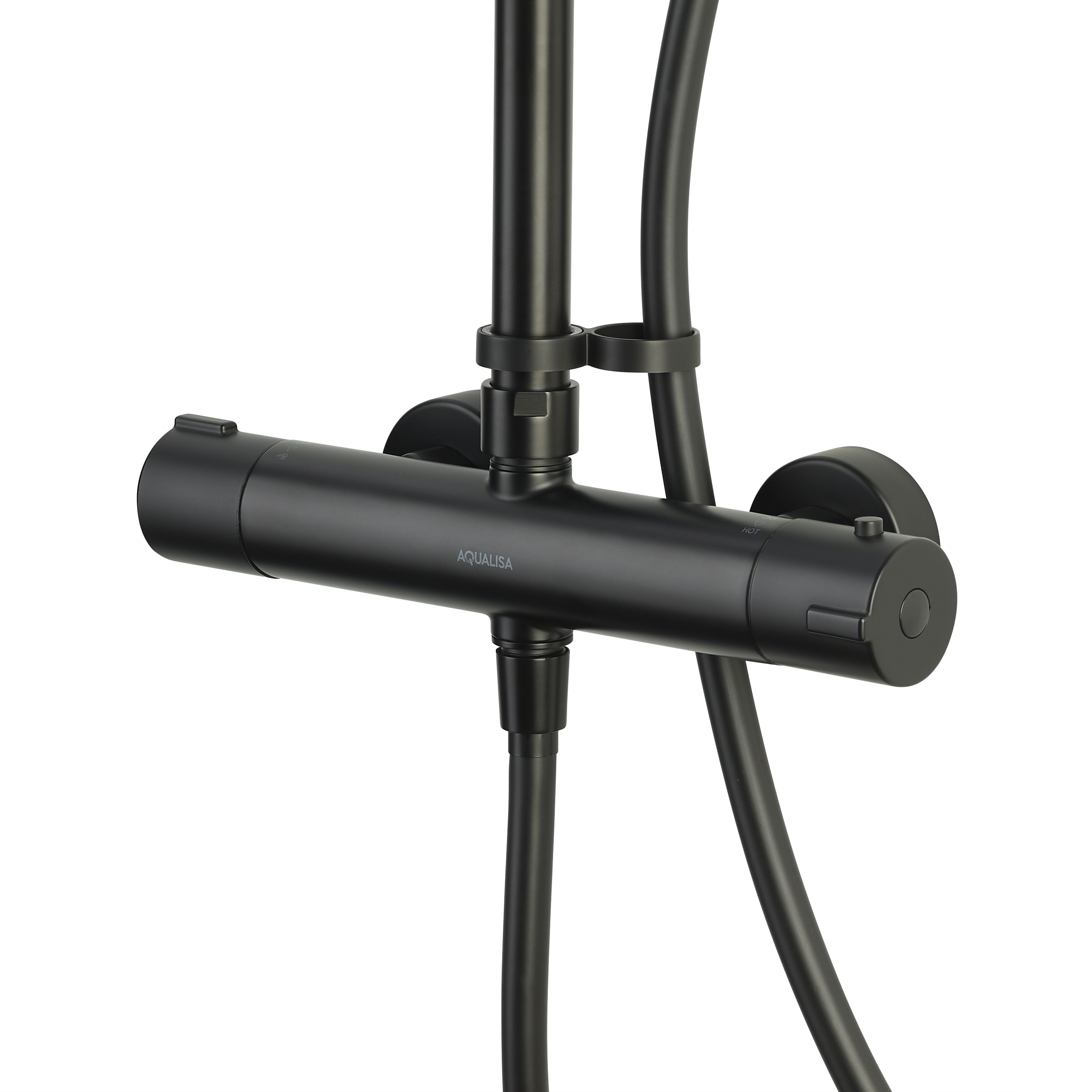 Aqualisa Sierra Matt Black Manual Mixer Multi head shower with 2 heads ...