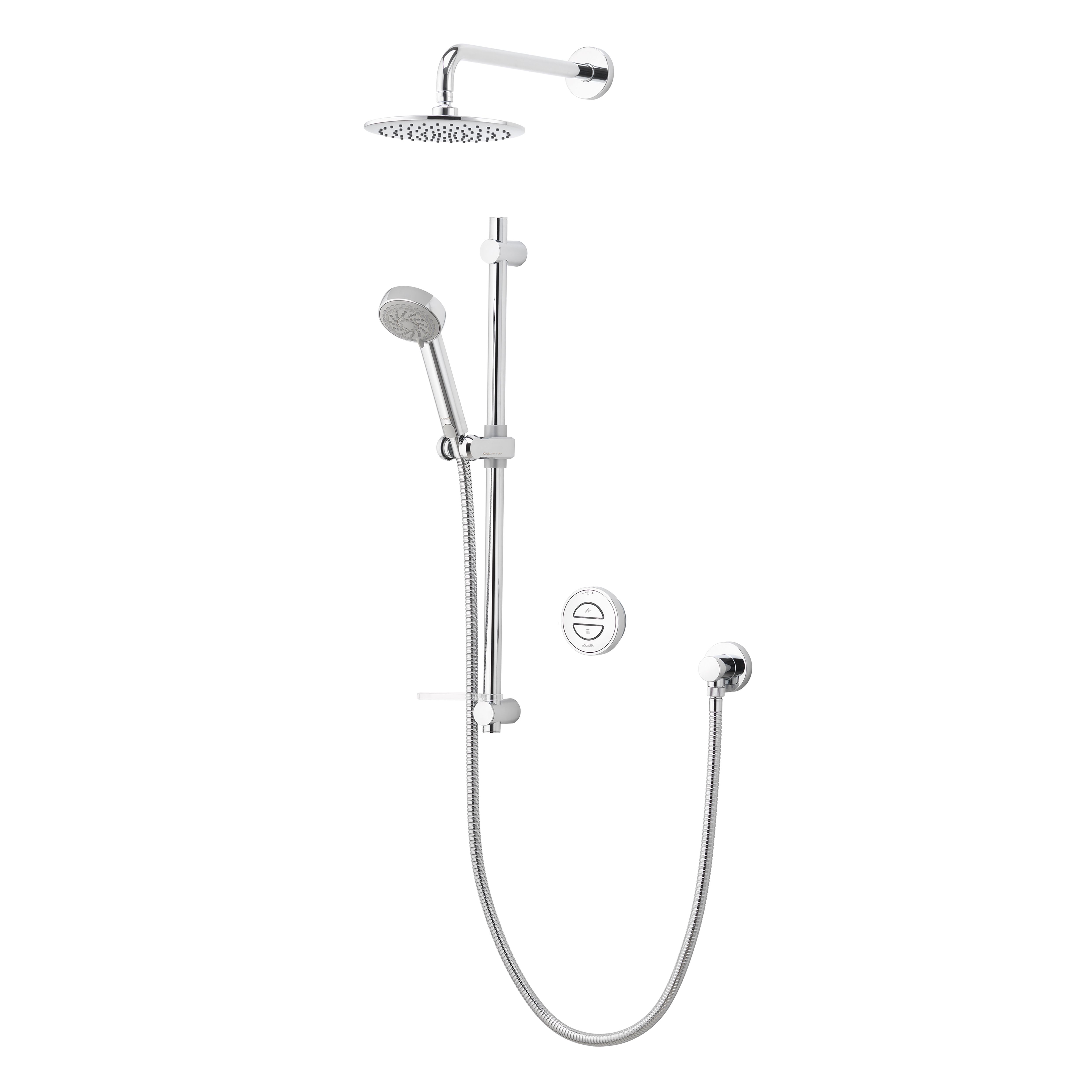 Aqualisa Smart Link Concealed valve Gravity-pumped Wall fed Fixed head Smart Digital 4-spray pattern Shower Adjustable & Fixed Shower head