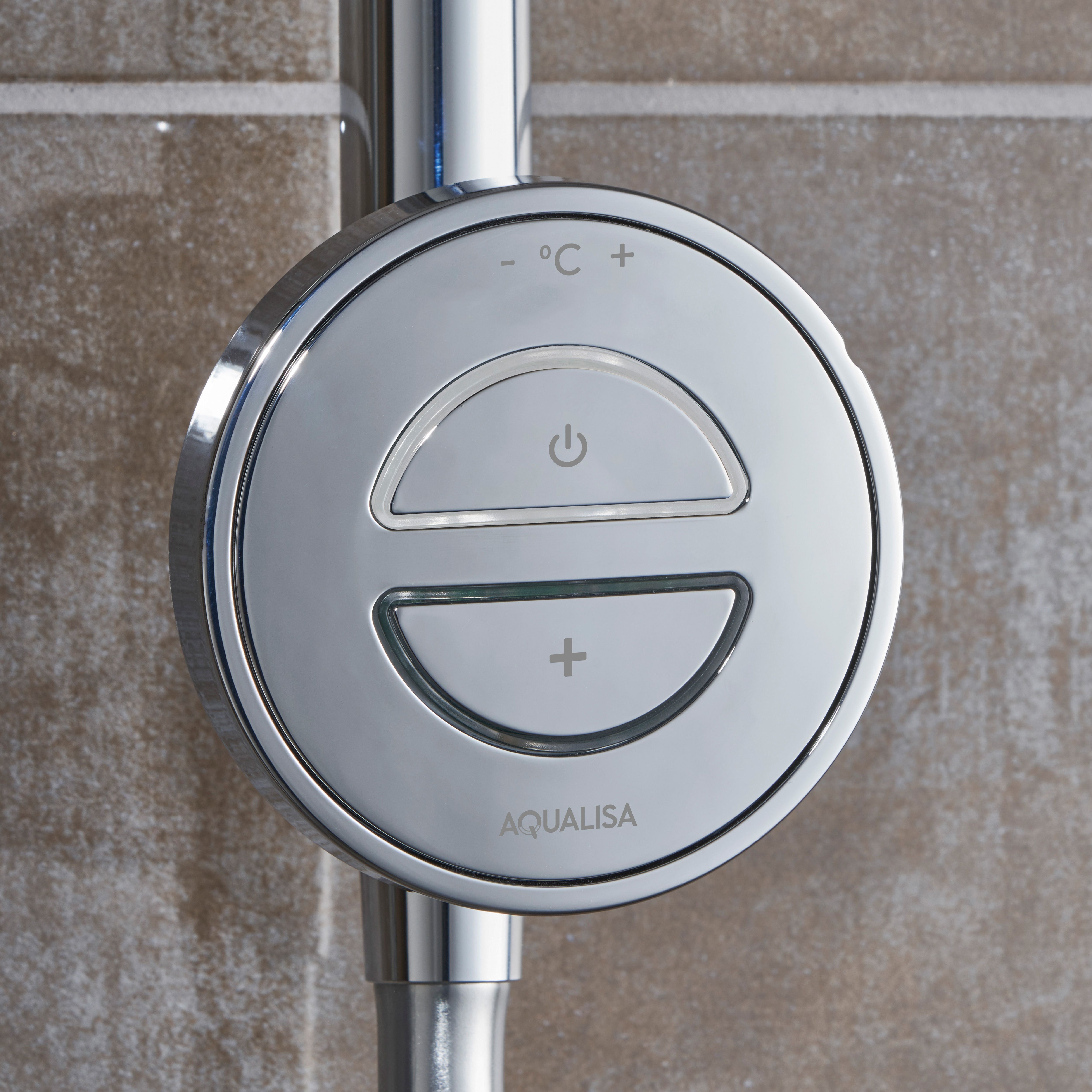 Aqualisa Smart Link Exposed valve Gravity-pumped Ceiling fed Smart Digital 4-spray pattern Shower Adjustable shower head
