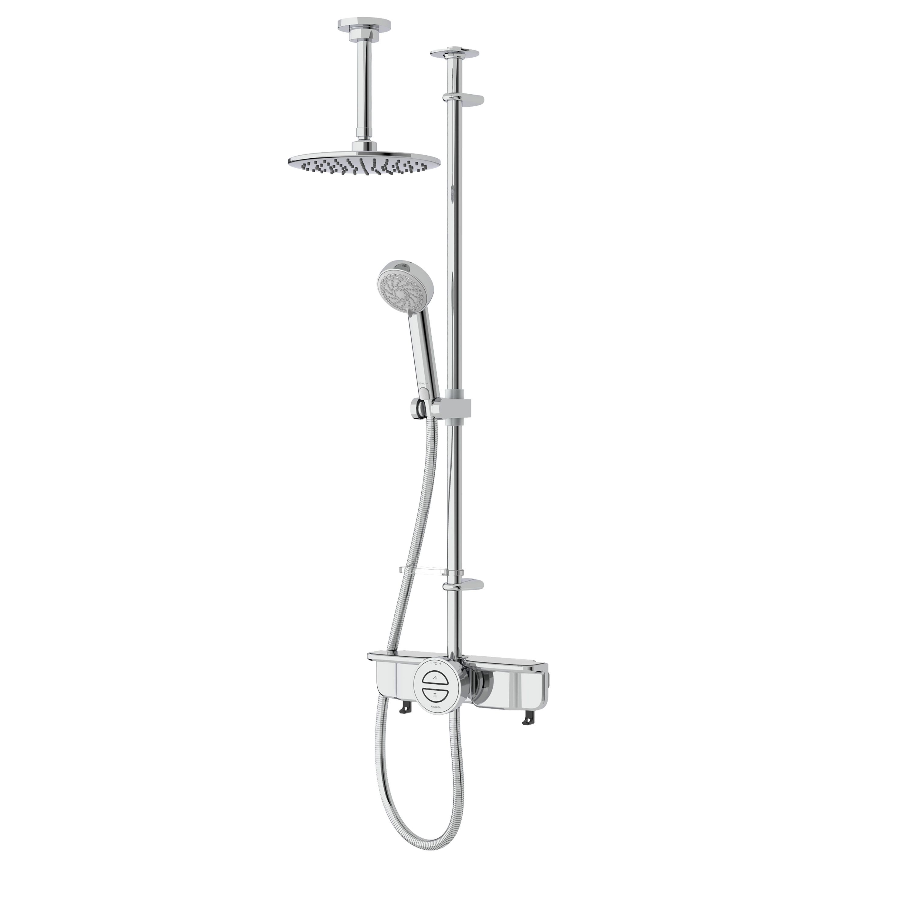 Aqualisa Smart Link Retrofit Chrome effect Ceiling fed Low pressure Digital Exposed valve Adjustable Gravity-pumped Shower