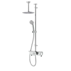 Aqualisa Smart Link Retrofit Chrome effect Ceiling fed Low pressure Exposed valve Adjustable Gravity-pumped Shower with