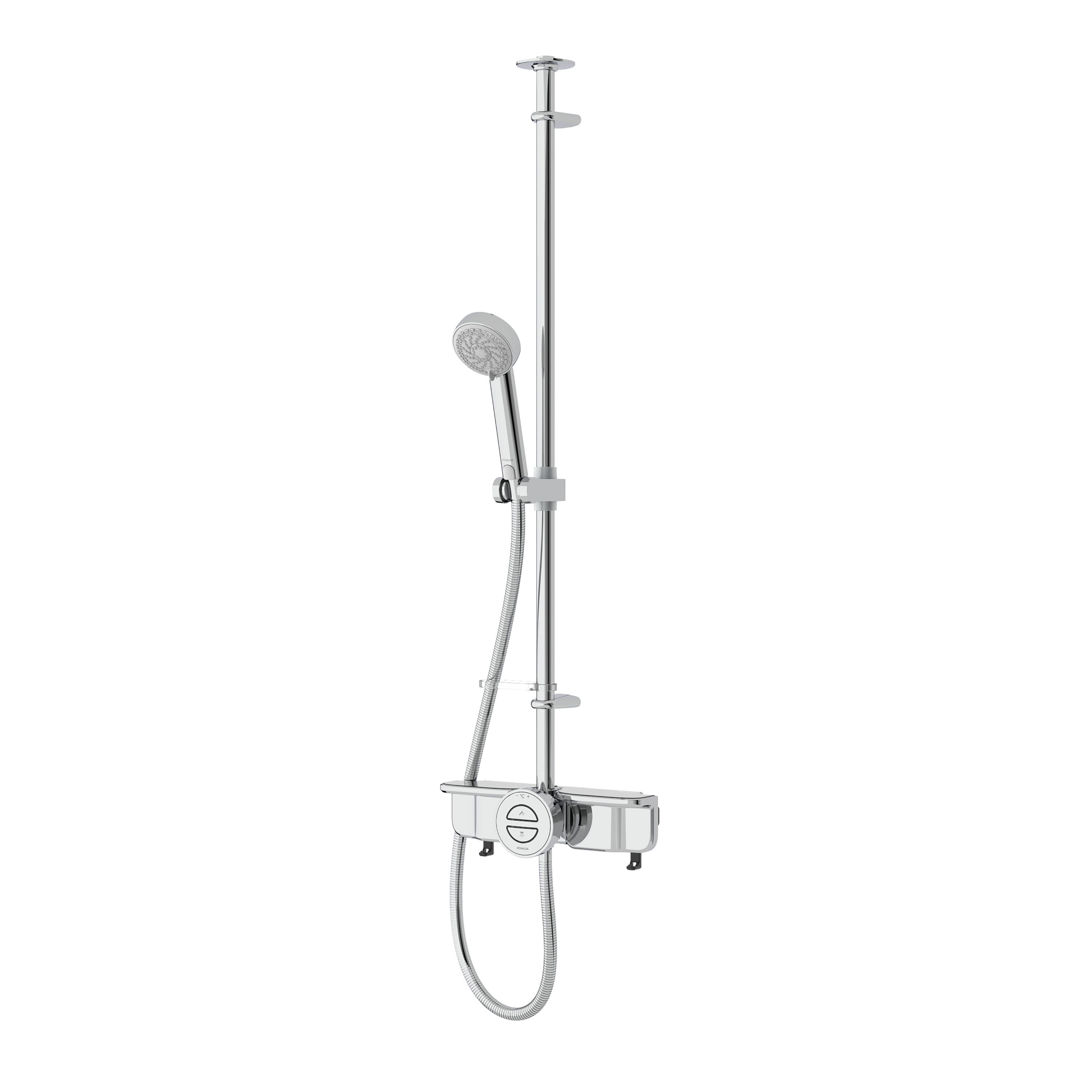 Aqualisa Smart Link Retrofit Chrome effect Rear fed Low pressure Digital Exposed valve Adjustable Gravity-pumped Shower