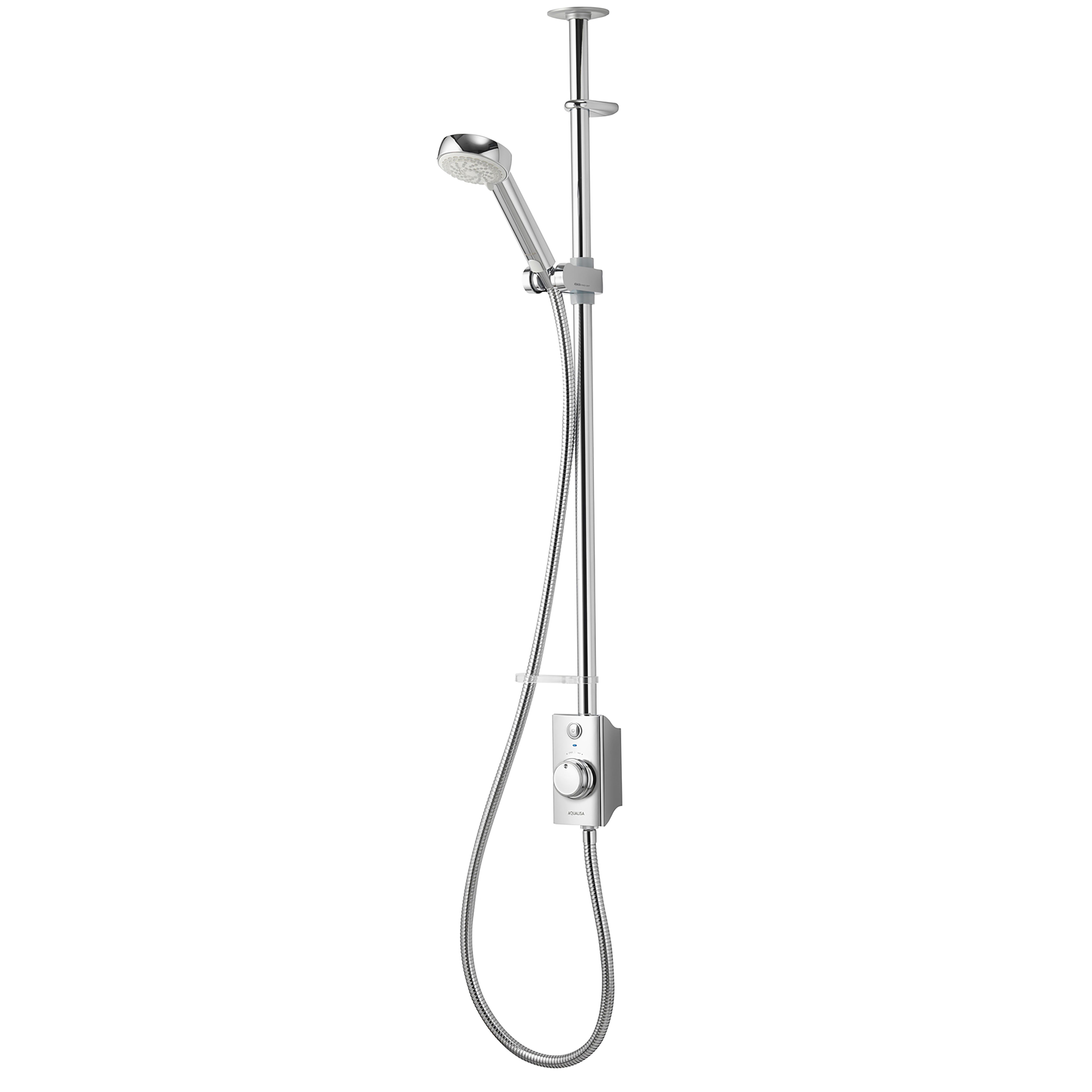 Aqualisa Visage Smart Chrome effect Ceiling fed Low pressure Digital Exposed valve Adjustable Gravity-pumped Shower