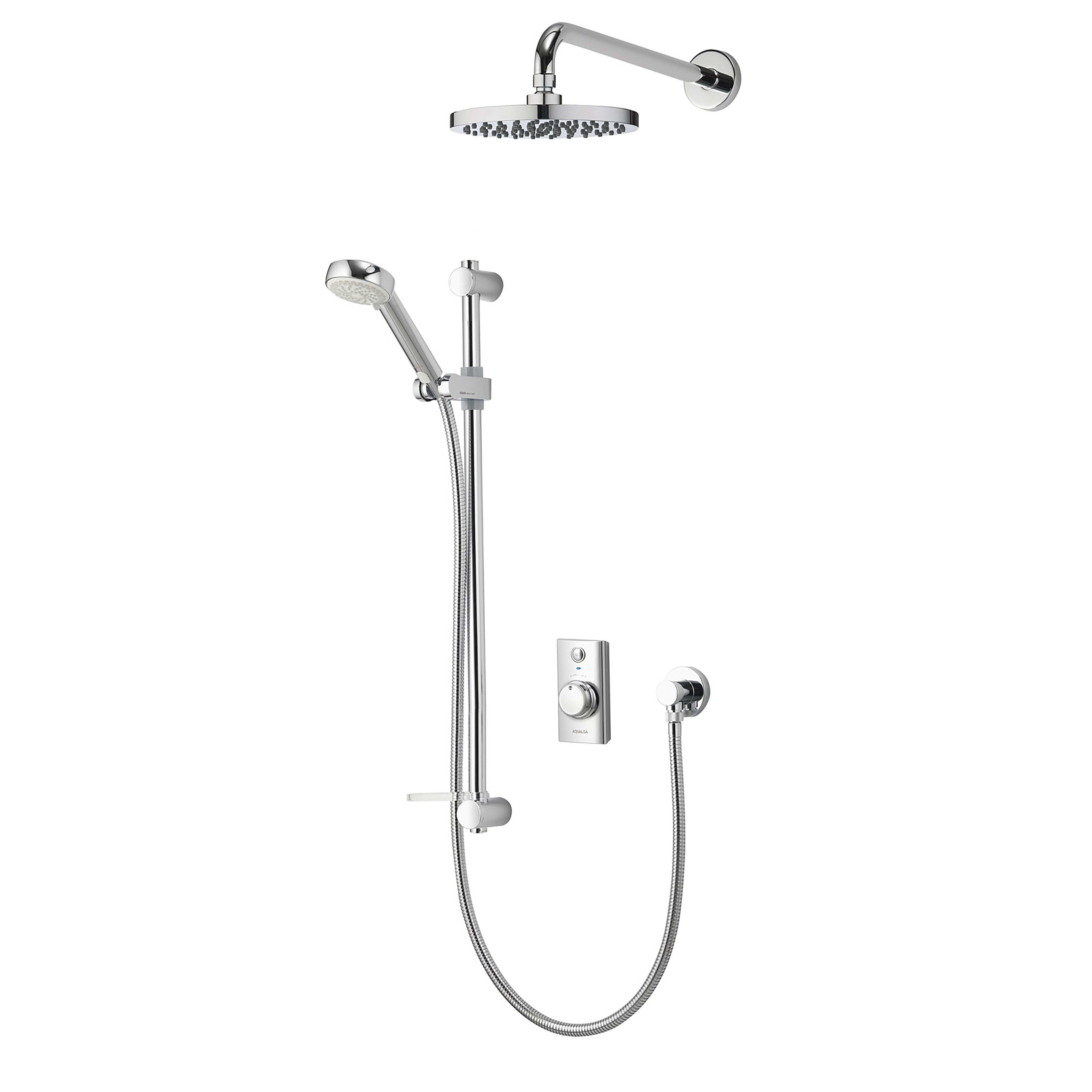 Aqualisa Visage Smart Concealed valve Gravity-pumped Wall fed Fixed head Smart Digital 4-spray pattern Shower Adjustable & Fixed Shower head