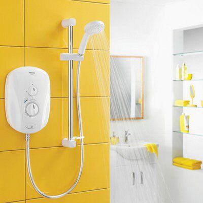 Aqualisa Vitalise Electric White Chrome effect Electric Shower, 8.5kW