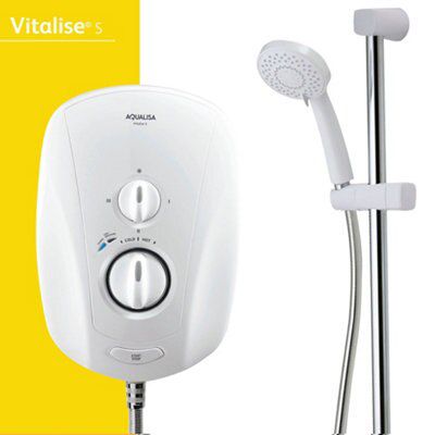 Aqualisa Vitalise Electric White Chrome effect Electric Shower, 8.5kW