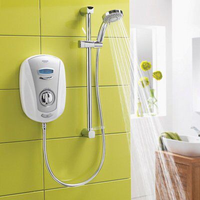 Aqualisa Vitalise Electric White Chrome effect Electric Shower, 8.5kW
