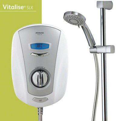 Aqualisa Vitalise Electric White Chrome effect Electric Shower, 8.5kW