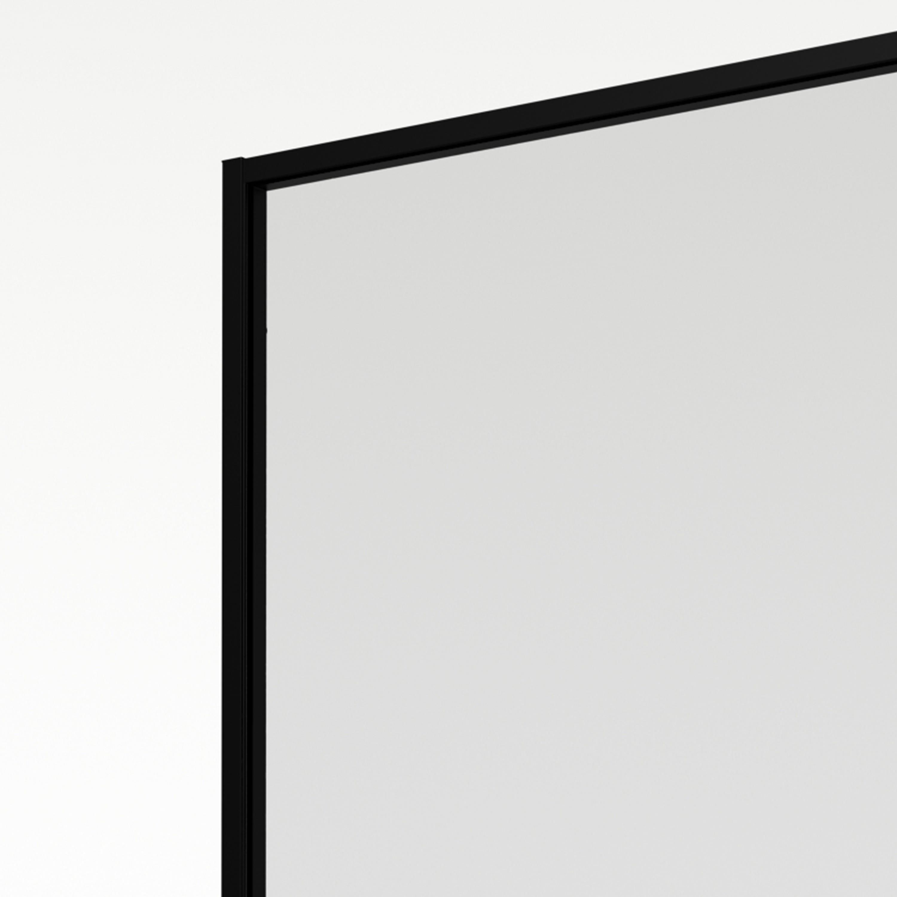 Aqualux AQ PRO Matt Black Clear Single Wet room glass screen (H)200cm (W)80cm