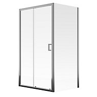 Aqualux Edge 6 Rectangular Clear glass Shower Shower enclosure with Sliding door (W)1200mm (D)760mm