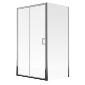 Aqualux Edge 6 Rectangular Shower enclosure with Sliding door (W)1200mm