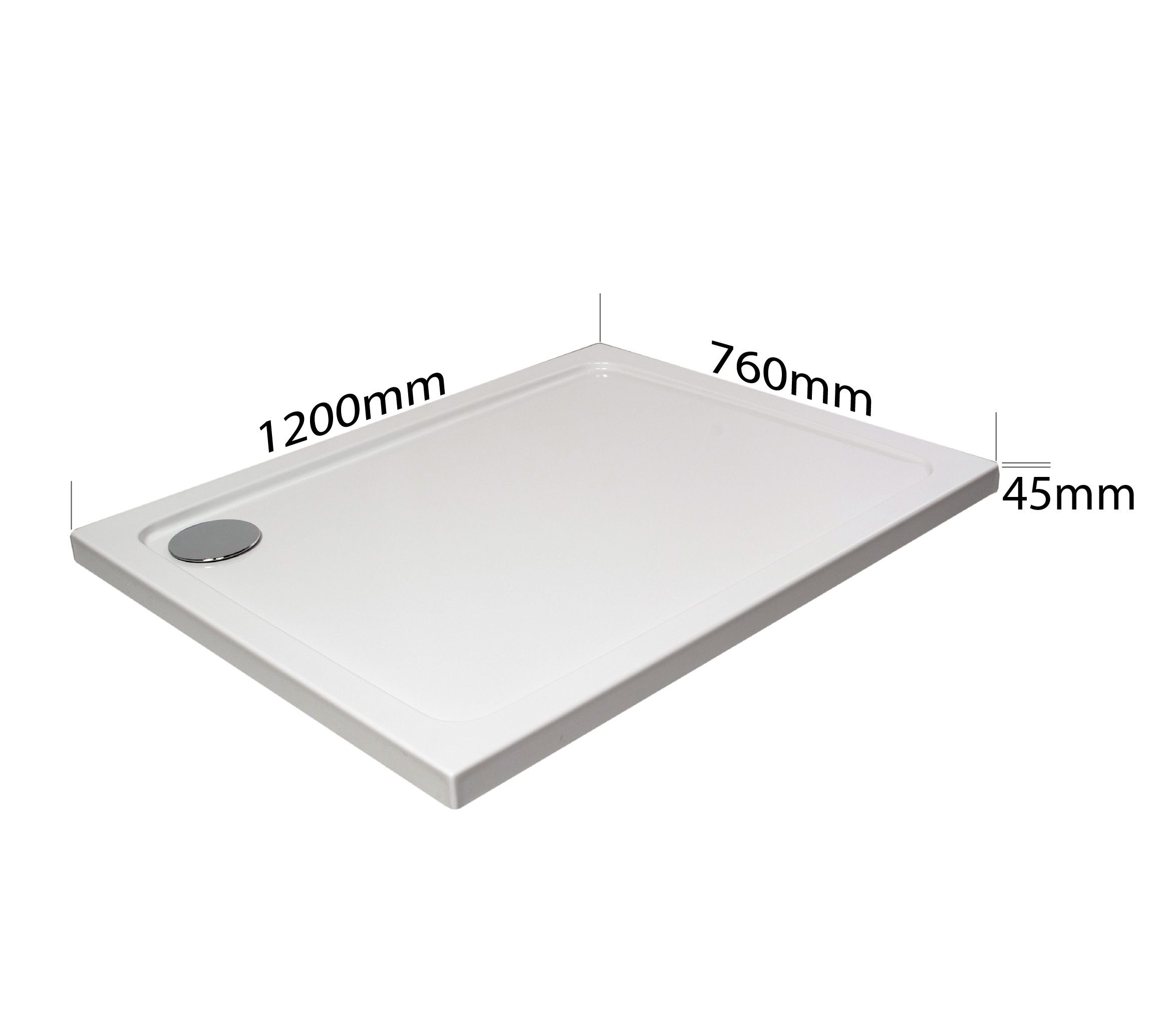 Aqualux Edge 6 Silver effect Clear Left or right Rectangular Shower Enclosure & tray - Sliding door (H)193.5cm (W)76cm (D)120cm