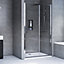 Aqualux Edge 6 Silver effect Left or right Rectangular Enclosure & tray - Sliding door (H)193.5cm (W)120cm (D)90cm